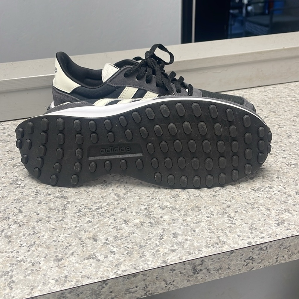 Women's Adidas Black and White Athletic Sneakers - Picture 2 of 2